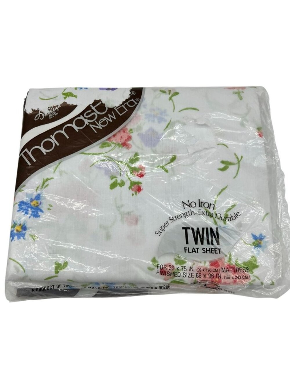 NEW Thomaston New Era Gwendolyn Twin Flat Sheet White Floral Bedding Bedroom